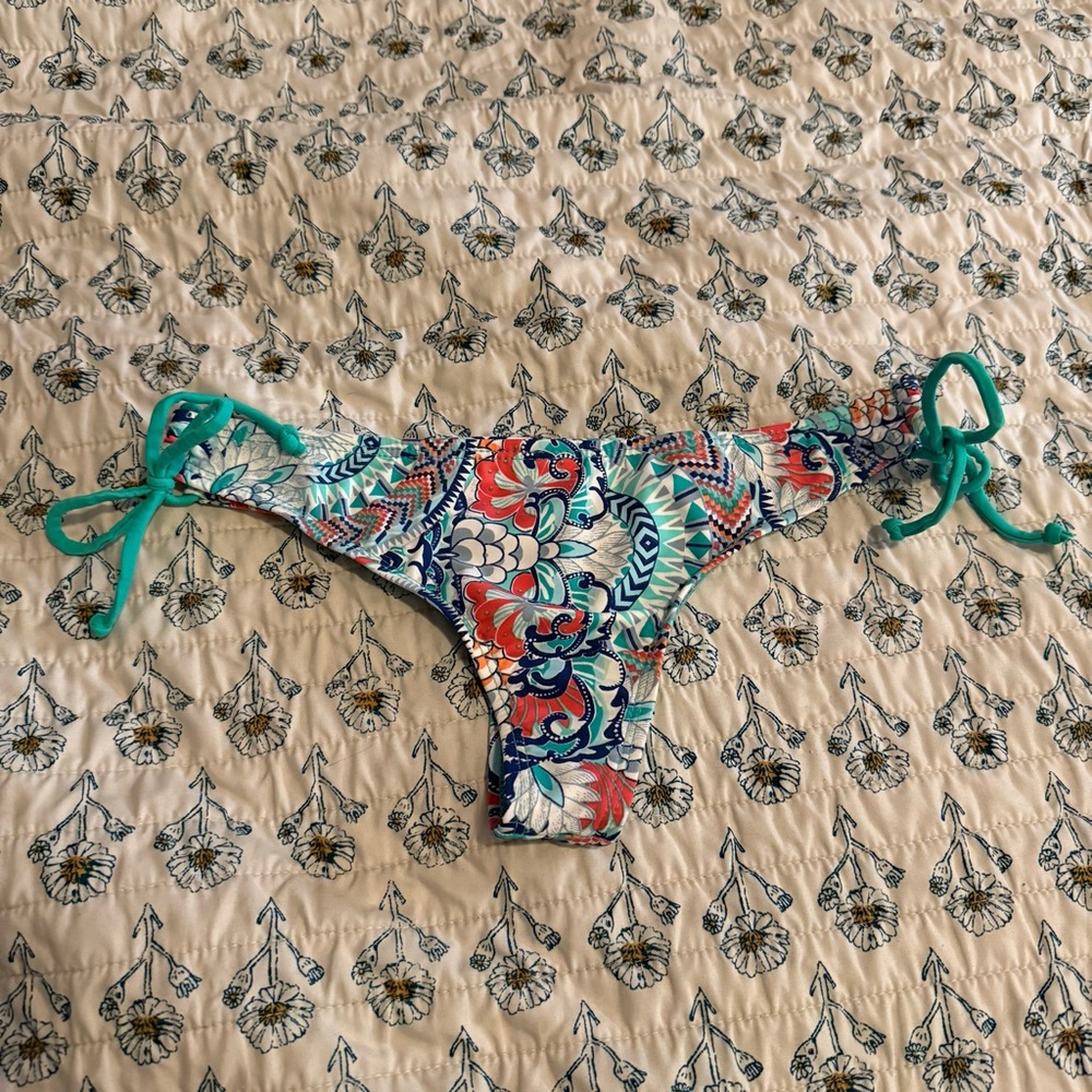 Colorful Floral Patterned Bikini Bottom - Picture 7 of 10